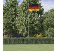 Mokuyary Drapeau de l'Allemagne et mât 6,08 m Aluminium pour Extérieur, Jardin, Cour, Terrasse