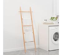 Mokuyary Échelle à serviettes 170 cm Bois massif de noyer, Support Serviette pour Salle de Bain Cuisine Lavabo Toilett