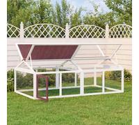 Mokuyary Enclos Animaux Moka 200x112,5x74 cm Bois Massif de pin, Cage Clapier Enclos pour Lapins Petits Animaux