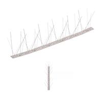 Mokuyary Ensemble de 20 Pointes à 5 rangées Contre Oiseaux INOX 10 m pour Balcons, Jardin, Cour, Extérieur