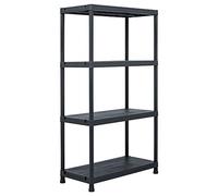 Mokuyary Étagère de rangement Noir 100 kg 60x30x138 cm Plastique Étagère Charge Lourde, Stockage rayonnage Support de Rangement pour Cuisine, Salon, Garage, Atelier