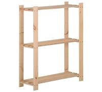 Mokuyary Étagère de stockage 3 niveaux 60x28,5x90 cm Bois de pin massif Étagère Charge Lourde, Stockage rayonnage Support de Rangement pour Cuisine, Salon, Garage, Atelier