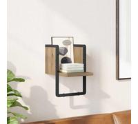 Mokuyary Étagère Murale Chêne Artisan 20 x 25 x 30 cm Bois d'ingénierie Tablette Flottant, Rangement Organisateur Suspendue Décoration pour Salon, Cuisine, Bureau, Salle de Bain