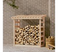 Mokuyary Étagère pour bois de chauffage - 108 x 64,5 x 110 cm - En pin massif - Étagère en bois de chauffage - Pour bois de chauffage - Étagère de rangement pour bois de chauffage