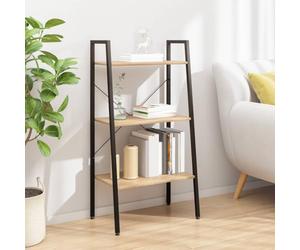 Mokuyary Étagère sur pied à 3 étages, marron clair et noir, 56 x 35 x 108 cm, pour charges lourdes, pour cave, rangement, atelier, salon, chambre à coucher, cuisine