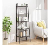 Mokuyary Étagère sur pied à 5 étages, noire, 56 x 35 x 174 cm, pour charges lourdes, pour cave, atelier, salon, chambre à coucher, cuisine