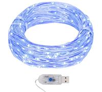 Mokuyary Fil lumineux LED - 40 m - 400 LED - Bleu - 8 fonctions - Guirlande de vacances pour fête de Noël - Couronne de Noël à suspendre - Guirlande de sapin pour cheminée, porte d'entrée