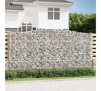 Mokuyary Gabion avec arc haut 400 x 50 x 200/220 cm, en fer galvanisé, panier à pierres, panier à gabions pour paysage, jardin