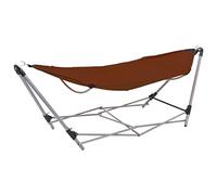 Mokuyary Hamac avec Support Pliable Marron, Hamac pour Jardin, d'interieur, Extérieur, Camping, Voyage, Randonnée, Bivouac