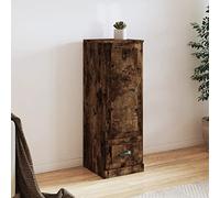 Mokuyary Highboard Chêne fumé - 36 x 35,5 x 103,5 cm - Matériau en bois - Meuble de rangement - Armoire de cuisine - Highboard - Bois pour cuisine, salon, salle à manger, buffet de cuisine