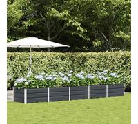 Mokuyary Jardinière Anthracite 400 x 80 x 45 cm Acier Lit Surélevé de Jardin, Bac de Plantation pour Cultiver Fleur Plantes Succulentes, Terrasse, Patio, Balcon