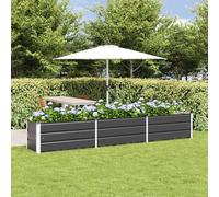 Mokuyary Jardinière Anthracite 480 x 50 x 45 cm Acier galvanisé Lit Surélevé de Jardin, Bac de Plantation pour Cultiver Fleur Plantes Succulentes, Terrasse, Patio, Balcon -D