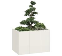 Mokuyary Jardinière Blanc 120x80x80 cm Acier Lit Surélevé de Jardin, Bac de Plantation pour Cultiver Fleur Plantes Succulentes, Terrasse, Patio et Balcon