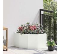 Mokuyary Jardinière d'angle en acier - Blanc - 60 x 60 x 35 cm - Pour légumes, fleurs et plantes succulentes - Jardinière pour jardin, terrasse