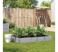 Mokuyary Jardinière Gris 150x100 cm Bois de pin Massif Lit Surélevé de Jardin, Bac de Plantation pour Cultiver Fleur Plantes Succulentes, Terrasse, Patio, Balcon -A