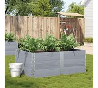 Mokuyary Jardinière Gris 150x100 cm Bois de pin Massif Lit Surélevé de Jardin, Bac de Plantation pour Cultiver Fleur Plantes Succulentes, Terrasse, Patio, Balcon -C