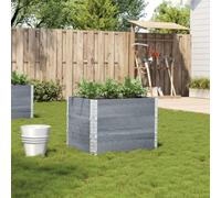 Mokuyary Jardinière Gris 80x60 cm Bois Massif de pin Lit Surélevé de Jardin, Bac de Plantation pour Cultiver Fleur Plantes Succulentes, Terrasse, Patio, Balcon -C