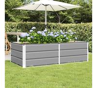 Mokuyary Jardinière Gris Clair 160 x 80 x 45 cm Acier Lit Surélevé de Jardin, Bac de Plantation pour Cultiver Fleur Plantes Succulentes, Terrasse, Patio, Balcon