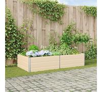 Mokuyary Jardinière Ivoire 195 x 100 x 45 cm Acier galvanisé Lit Surélevé de Jardin, Bac de Plantation pour Cultiver Fleur Plantes Succulentes, Terrasse, Patio, Balcon -A