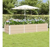 Mokuyary Jardinière Ivoire 240 x 80 x 45 cm Acier Lit Surélevé de Jardin, Bac de Plantation pour Cultiver Fleur Plantes Succulentes, Terrasse, Patio, Balcon