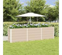 Mokuyary Jardinière Ivoire 480 x 50 x 45 cm Acier galvanisé Lit Surélevé de Jardin, Bac de Plantation pour Cultiver Fleur Plantes Succulentes, Terrasse, Patio, Balcon -E