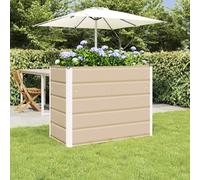 Mokuyary Jardinière Ivoire 480 x 50 x 45 cm Acier galvanisé Lit Surélevé de Jardin, Bac de Plantation pour Cultiver Fleur Plantes Succulentes, Terrasse, Patio, Balcon -A