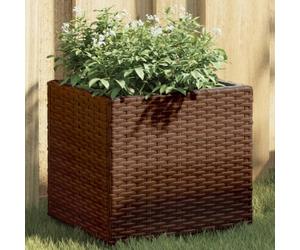 Mokuyary Jardinière marron - 36 x 30 x 32 cm - En rotin synthétique - Pour légumes, herbes, fleurs et plantes grasses - Pour jardin, terrasse