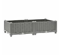 Mokuyary Jardinière surélevée 80 x 40 x 23 cm en polypropylène pour légumes, herbes, fleurs et plantes succulentes, parterre de jardin, terrasse, balcon - A