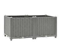 Mokuyary Jardinière surélevée 80 x 40 x 38 cm en polypropylène pour légumes, herbes, fleurs et plantes succulentes, parterre de jardin, terrasse, balcon - A