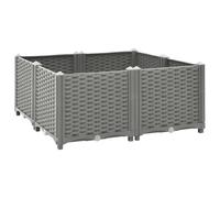 Mokuyary Jardinière surélevée 80 x 80 x 38 cm en polypropylène pour légumes, herbes, fleurs et plantes succulentes, parterre de jardin, terrasse, balcon - D