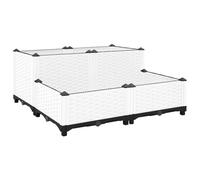 Mokuyary Jardinière surélevée 80 x 80 x 38 cm en polypropylène pour légumes, herbes, fleurs et plantes succulentes, parterre de jardin, terrasse, balcon - A