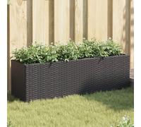 Mokuyary Jardinière surélevée avec 3 compartiments - Noir - 105 x 30 x 32 cm - En polyrotin - Jardinière pour légumes, herbes, fleurs et plantes succulentes - Jardinière pour jardin, terrasse