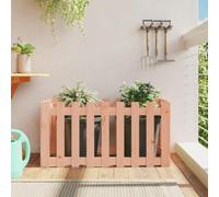 Mokuyary Jardinière surélevée design à lattes, 100 x 50 x 50 cm, en bois massif de Douglas, plate-bande surélevée pour légumes, herbes, fleurs, parterre de jardin, bac à plantes pour jardin, terrasse