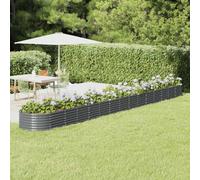 Mokuyary Jardinière surélevée en acier galvanisé 620 x 80 x 36 cm Anthracite Jardinière surélevée en métal pour légumes, herbes et fleurs