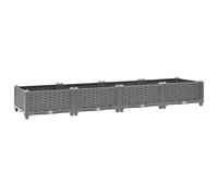 Mokuyary Jardinière surélevée en polypropylène - 160 x 40 x 23 cm - Pour légumes, herbes, fleurs et plantes succulentes - Pour jardin, terrasse, balcon - A