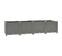 Mokuyary Jardinière surélevée en polypropylène - 160 x 40 x 38 cm - Pour légumes, herbes, fleurs et plantes succulentes - Pour jardin, terrasse, balcon - A