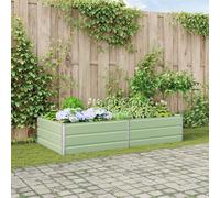 Mokuyary Jardinière Vert Pastel 195 x 100 x 45 cm Acier galvanisé Lit Surélevé de Jardin, Bac de Plantation pour Cultiver Fleur Plantes Succulentes, Terrasse, Patio, Balcon -A