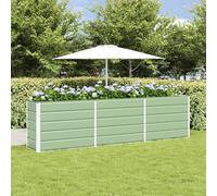 Mokuyary Jardinière Vert Pastel 480 x 50 x 45 cm Acier galvanisé Lit Surélevé de Jardin, Bac de Plantation pour Cultiver Fleur Plantes Succulentes, Terrasse, Patio, Balcon -E