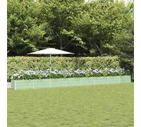 Mokuyary Jardinière Vert Pastel 480 x 50 x 45 cm Acier galvanisé Lit Surélevé de Jardin, Bac de Plantation pour Cultiver Fleur Plantes Succulentes, Terrasse, Patio, Balcon -J