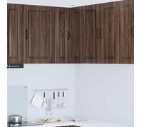 Mokuyary Kalmar - Armoire de cuisine suspendue - Marron - Aspect chêne - 57 x 57 x 80 cm - 1 armoire murale d'angle