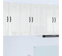 Mokuyary Kalmar Lot de 2 armoires de cuisine suspendues - Blanc brillant - 30 x 31 x 80 cm - 2 armoires murales (1 porte)