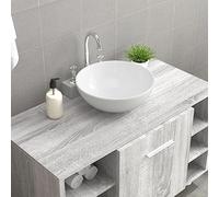 Mokuyary Lavabo Blanc 28x28x10 cm Céramique Lavabo, Vasque à Poser au-dessus du Comptoir pour Salle de Bains, WC d'invités, Hôtel, Toilettes