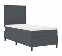 Mokuyary Lit à Ressort LED Gris foncé et Blanc 100 x 200 cm Lit Plateforme avec Support de Lattes sans Matelas Montage Facile pour Chambre à Coucher, Adultes