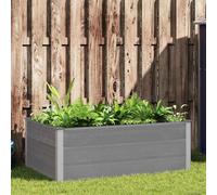 Mokuyary Lit surélevé de Jardin WPC 150x100x54 cm Gris Jardinière de Jardin, Bac de Plantation pour Cultiver Fleur Plantes Succulentes, Terrasse, Patio, Balcon