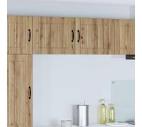 Mokuyary Lot de 2 armoires de cuisine - En chêne artisanal - 50 x 31 x 40 cm - Matériau du bois - Armoires de cuisine suspendues - 2 armoires murales (1 porte)