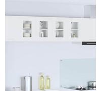 Mokuyary Lot de 2 armoires murales avec porte - Blanc - 60 x 31 x 40 cm - En bois - Pour cuisine, salle de bain - 2 armoires suspendues (2 portes) - Largeur : 60 cm - Hauteur : 40 cm