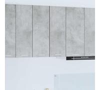 Mokuyary Lot de 2 armoires murales avec porte - Gris béton et blanc - 30 x 31 x 80 cm - Armoires murales de cuisine et de salle de bain - Modèle 2 armoires suspendues (1 porte) - Largeur : 30 cm