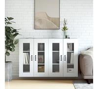 Mokuyary Lot de 2 armoires murales en bois blanc - Armoire à pharmacie - Meuble de rangement - Armoire murale pour salle de bain, cuisine et couloir - Modèle noir métallisé