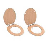 Mokuyary lot de 2 Sièges WC MDF couvercle à fermeture en douceur Bambou Abattant WC, Lunette de Toilette pour Salle de Bain