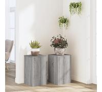Mokuyary Lot de 2 supports de plantes en bois gris Sonoma 30 x 30 x 50 cm Étagère creuse haute résistance qui peut être remplie de sable et de gravier pour fleurs, pot, plante de maison